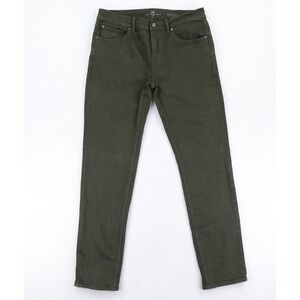 7 For All Mankind Slimmy Jeans Mens 32x32 Green Slim Straight Stretch Denim